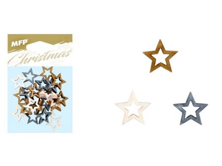 Dekorace hvězda 24ks 2cm mix