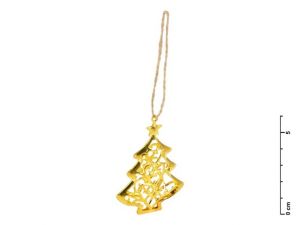 Stromek kov 3D zlatý 6cm - závěs