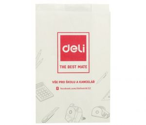 Sáček papírový bílý DELI potisk CZ