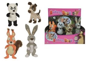 Máša a medvěd Zvířecí přátelé plyšoví 20 cm, 4 druhy, DP12