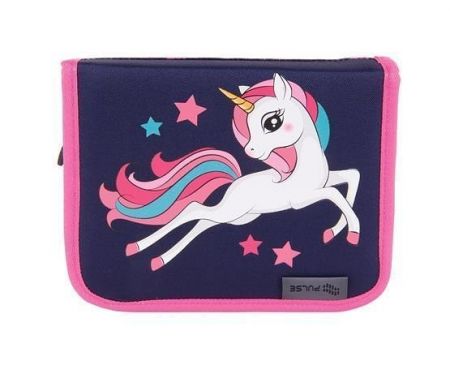 Penál "Pegasus", fialovo-růžová, 2 klopy, PULSE 122117