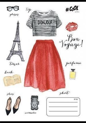 Sešit "Boho fashion", mix motivů, A5, čtverečkovaný, 32 listů, COOL BY VICTORIA