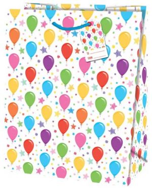 Dárková taška velká o rozměrech 26,7x33x13,7 cm s motivem balónků 