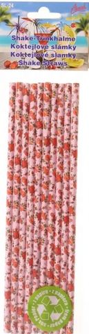 Slámky koktejlové kytičky 22cm 10ks