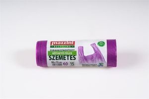 Pytle na odpadky, recyklovatelné, oušky, 59 x 72 cm, 60 l, 15 ks, MAZZINI 104037