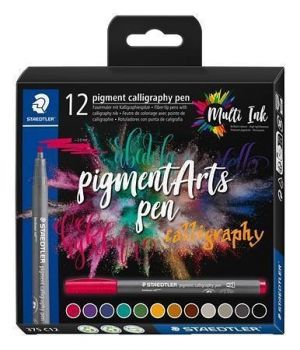 Kaligrafické popisovače "375", sada, 12 barev, 2 mm, STAEDTLER 375 C12