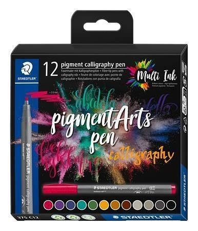 Kaligrafické popisovače "375", sada, 12 barev, 2 mm, STAEDTLER 375 C12