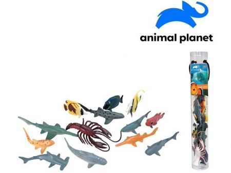 Zvířátka v tubě - mořská, 5 - 12 cm, mobilní aplikace pro zobrazení zvířátek, 13 ks