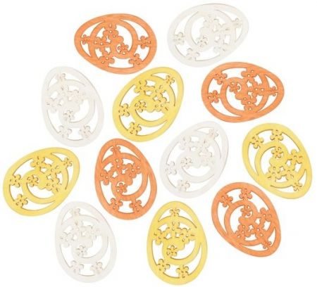 Vajíčko dřevěné 3 barvy 4 cm, 12 ks