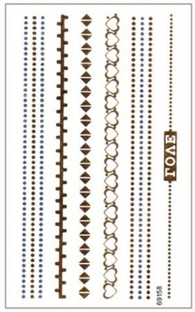 Obtisky vodové, 10,5x6 cm, řetízky zlaté a stříbrné