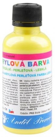 Univerzální akrylové barvy lesklé 50g, perleťové - 2. ŽLUTÁ PERLEŤOVÁ