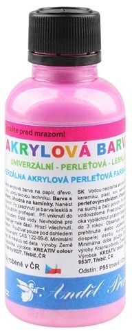 Univerzální akrylové barvy lesklé 50g, perleťové - 5. TMAVĚ RŮŽOVÁ PERLEŤOVÁ