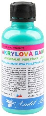 Univerzální akrylové barvy lesklé 50g, perleťové - 9. TMAVĚ ZELENÁ PERLEŤOVÁ