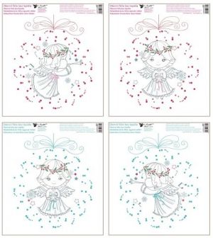 Okenní fólie 30 x 33,5 cm, andílci s věnečkem