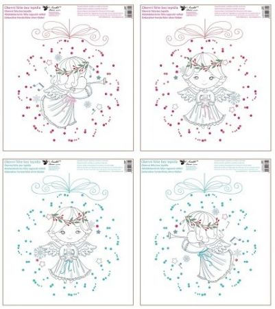 Okenní fólie 30 x 33,5 cm, andílci s věnečkem