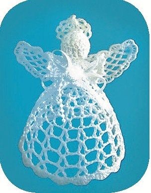 Háčkovaný anděl prostorový 12cm