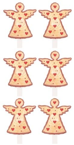 Anděl dřevěný na kolíčku 4,5 cm, 6 ks