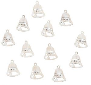 Zvonek dřevěný s lepíkem 3,5 cm, 12 ks, přírodní