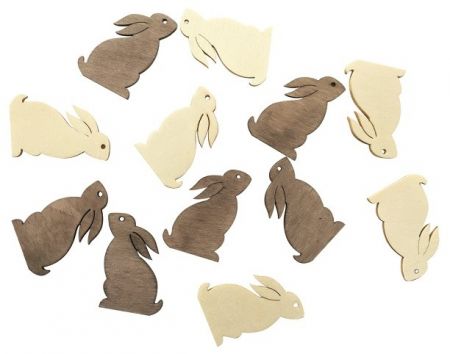 Zajíček dřevěný 4 cm, 12 ks