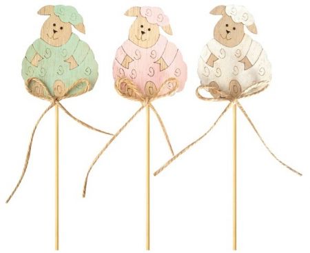 Ovečka dřevěná 6,5 cm + špejle