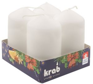 Adventní svíce válec bílá 40 x 80 mm, 4 ks v sadě