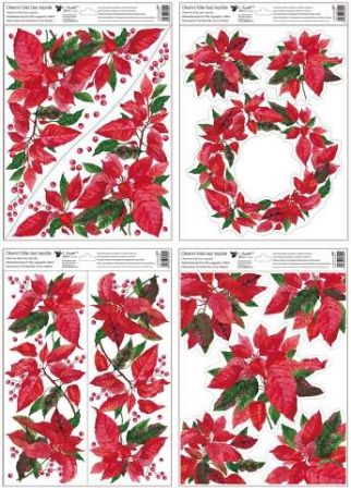 Okenní fólie vánoční hvězda, 30 x 42 cm