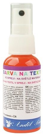 Oranžová Barvy na textil ve spreji, na světlé materiály Oranžová