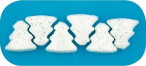 Stromky bílé s flitry 5cm, 6ks v sáčku