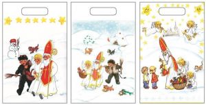 Taška igelitová mikulášské motivy 36x27 cm