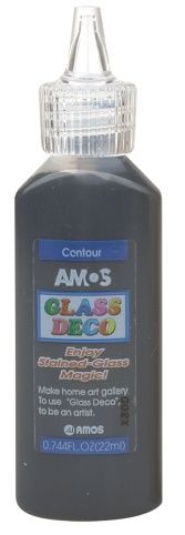 Kontura k barvám na sklo 22ml - 1. ČERNÁ