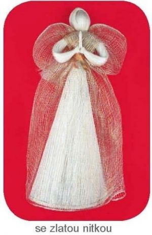 Andílek z banánovníku se zlatou nitkou 31cm