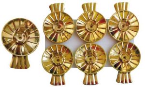 Svícínek na stromeček plechový zlatý 6ks