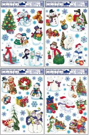 Okenní fólie barevná s ledními medvědy 27x20cm