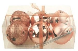 Rolničky měděné 5 cm, 6 ks v krabičce