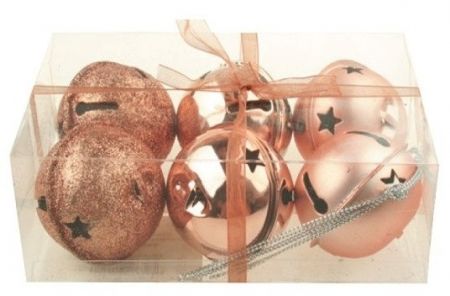 Rolničky měděné 5 cm, 6 ks v krabičce