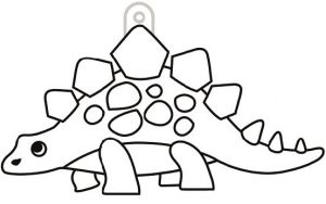 Závěsná sklíčka k vybarvení barvami na sklo cca 8 cm - 51. STEGOSAURUS