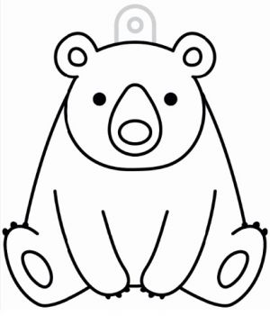 Závěsná sklíčka k vybarvení barvami na sklo cca 8 cm - 61. LEDNÍ MEDVĚD