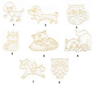 Závěsná sklíčka se zlatou konturou cca 8 cm, mix