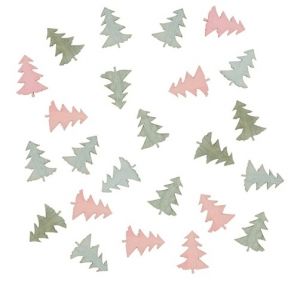 Dřevěné stromy růžové a modré 2 cm, 24 ks