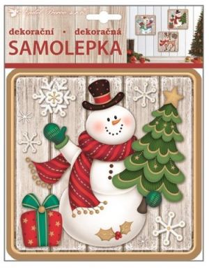 Samolepka plastická 23x18 cm, sněhulák