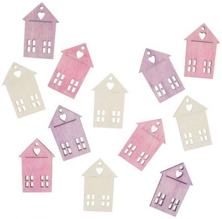Domy dřevěné 4 cm, 12 ks