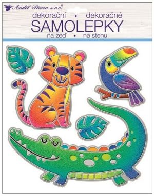 Samolepka na zeď s krokodýlem prostorová třpytivá 31 x25 cm