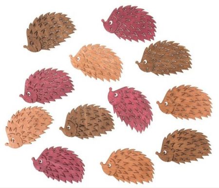 Ježci dřevění 4 cm, 12 ks