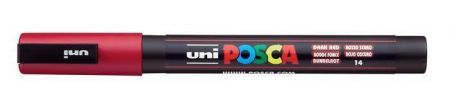 Akrylový popisovač "Posca PC-3M", tmavě červená, 0,9-1,3 mm, UNI 2UPC3MSP