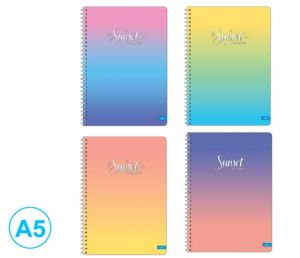 Blok spirála A5 SUNSET linka 60l mix