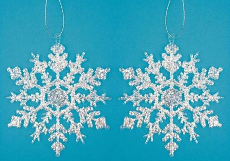 Vločka k zavěšení 12,5 cm, 2 ks