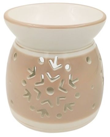 Aromalampa keramická krémová s vločkami 11 cm
