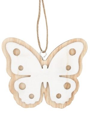 Motýl dřevěný k zavěšení 10 cm