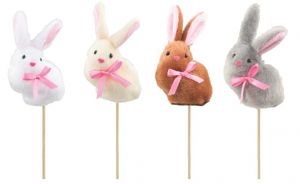 Zajíc plyšový zápich 9 cm + špejle