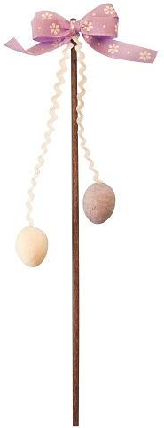 Pomlázka dekorační 21 cm, mašle s kytičkami - FIALOVÁ